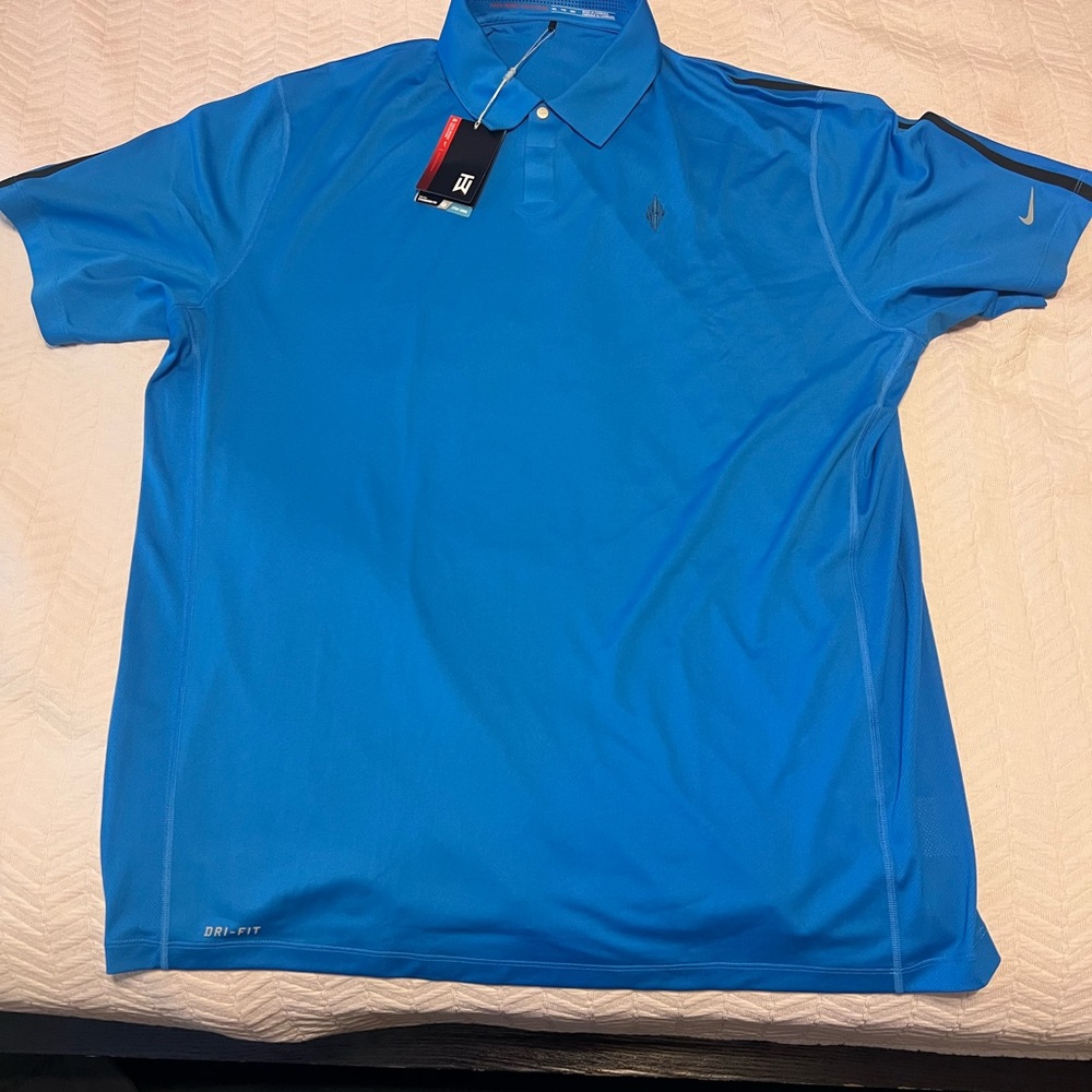 Blue Nike Tiger Woods TW Dri-FIT Men's Golf Polo in Blue. NWT brand new! XXL